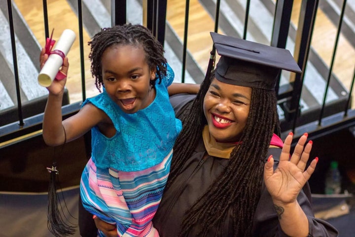 Divinity Matovu with her daughter, Nyah, graduating from Wharton Business School.