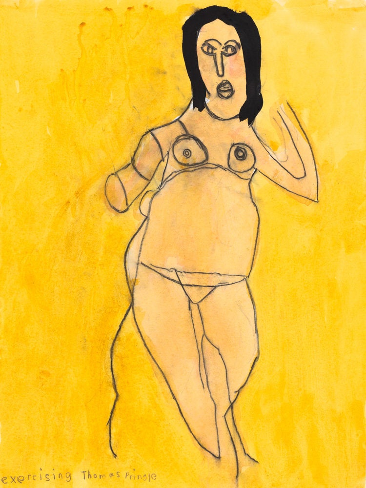 Thomas Pringle, watercolor and charcoal on paper, 24 by 18 inches