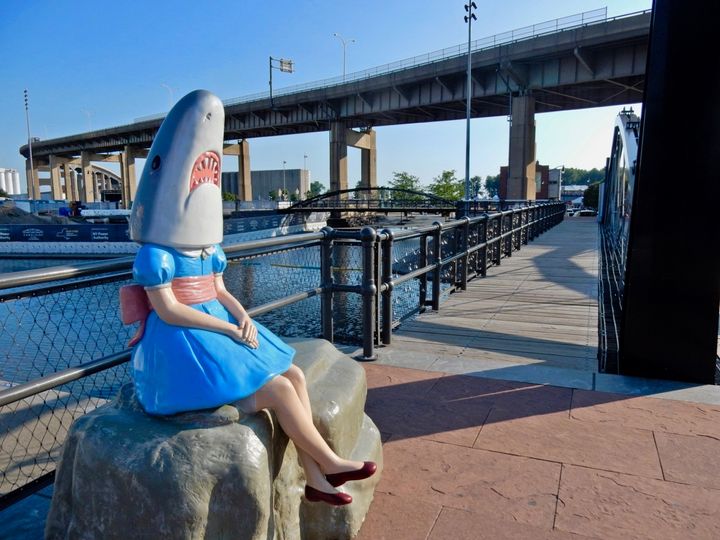 Shark Girl at Canalside, Buffalo NY