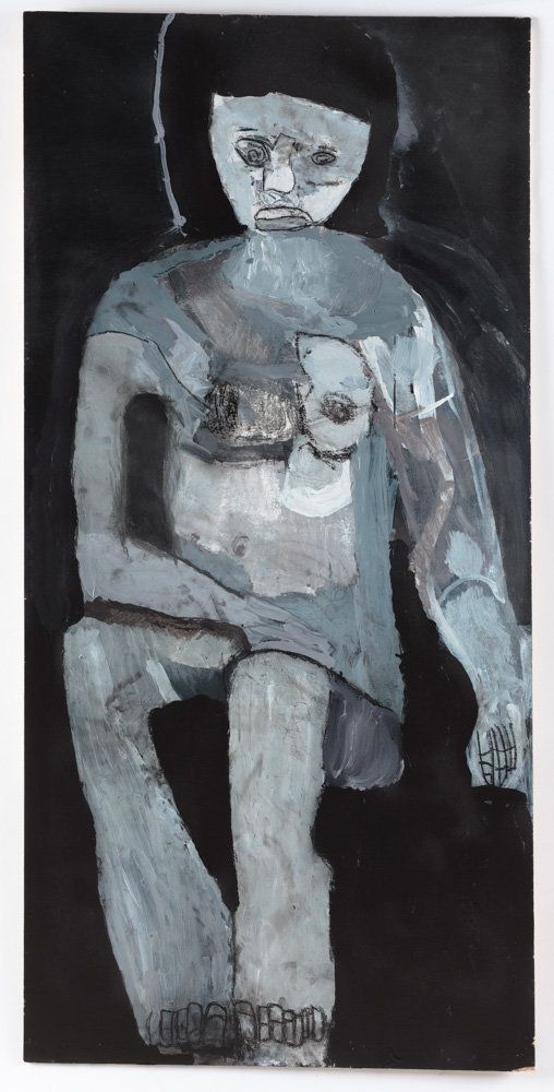 Thomas Pringle, acrylic and charcoal on wood, 48 by 23.5 inches