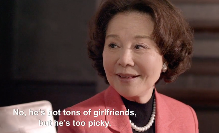 Ma (Grace Gruel, the “Meryl Streep” of Taiwan) explains to her pals why her son isn’t married.