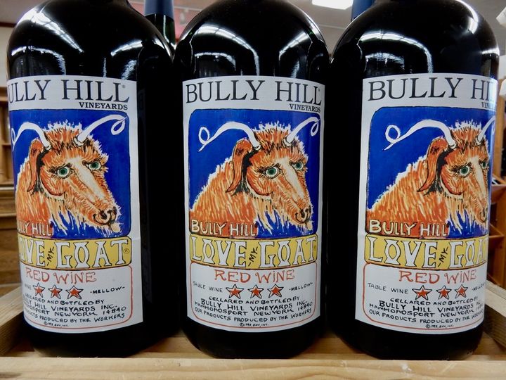 <p>Bully Hill Wine, with label art by founder Walter Taylor, Hammondsport NY</p>