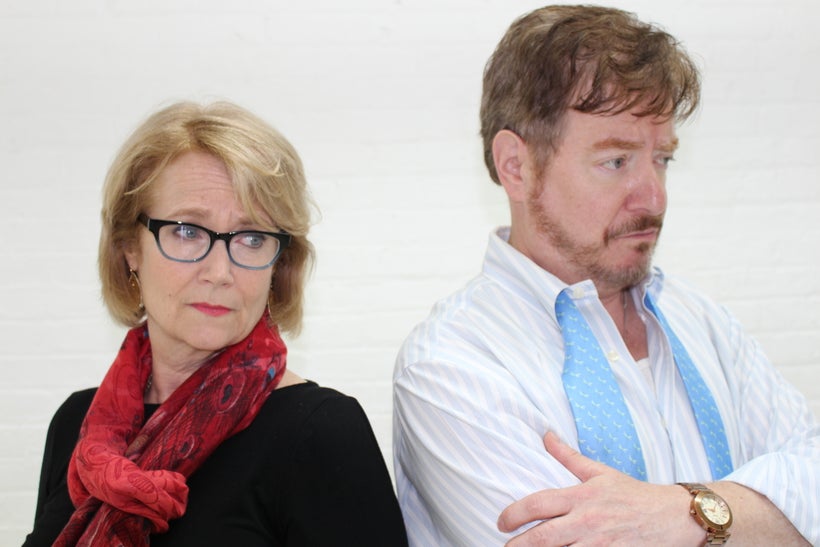 <strong>Geraldine Leer </strong>as Linda (L), <strong>Mark Coffin</strong> as Johnathan (R) are not looking eye to eye in “<