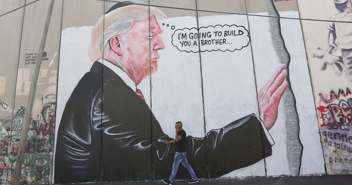 West Bank Street Art Mural Trolls Trump Over Proposed Mexico Border Wall
