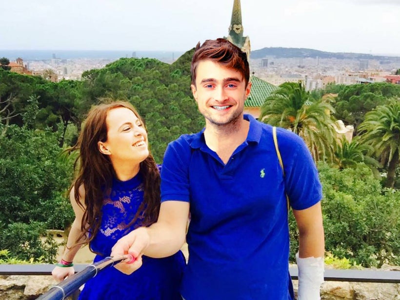 <strong>Blue dress, blue shirt, blue eyes, are you sure this isn’t the real thing and super-well coordinated??</strong>