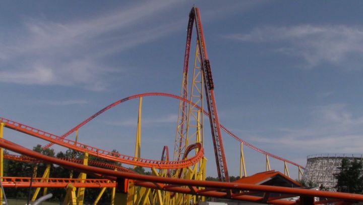 <p>Intimidator 305, the current tallest coaster in Virginia, located at Kings Dominion</p>