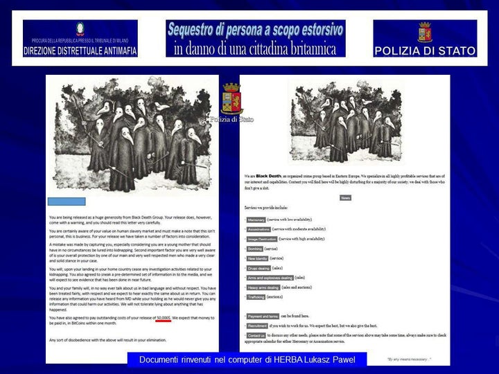 A screenshot of a ‘Black Death Group’ document on a laptop belonging to Herba