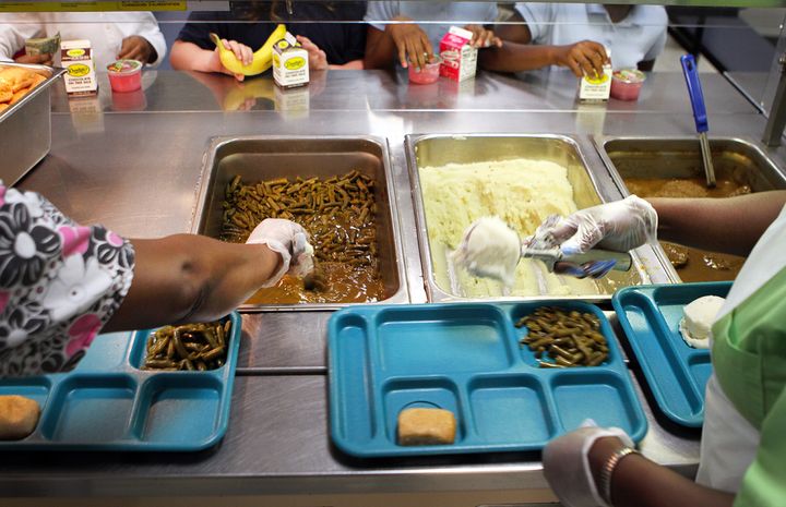 Students at Cleveland, Mississippi’s Bell Academy, a once failing school that has turned around after installing a magnet math, science and health program, line up for lunch service. The USDA plans to roll back the higher school-lunch nutrition standards that led to reductions in sodium and saturated fat. 