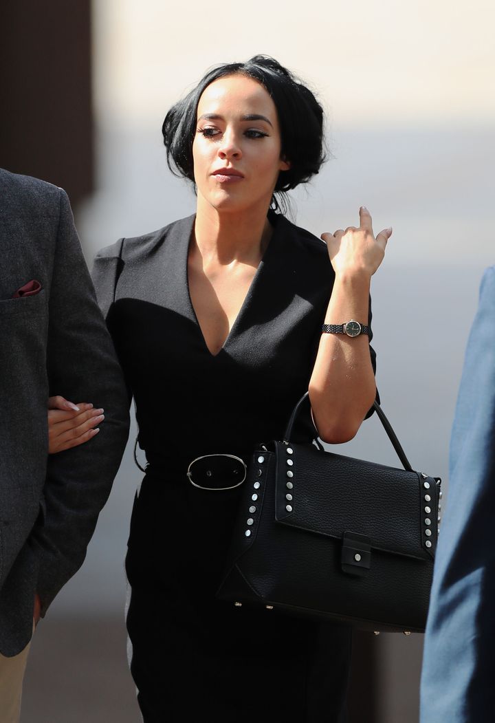 <strong>Stephanie is pictured leaving court on Monday (7 August)</strong>