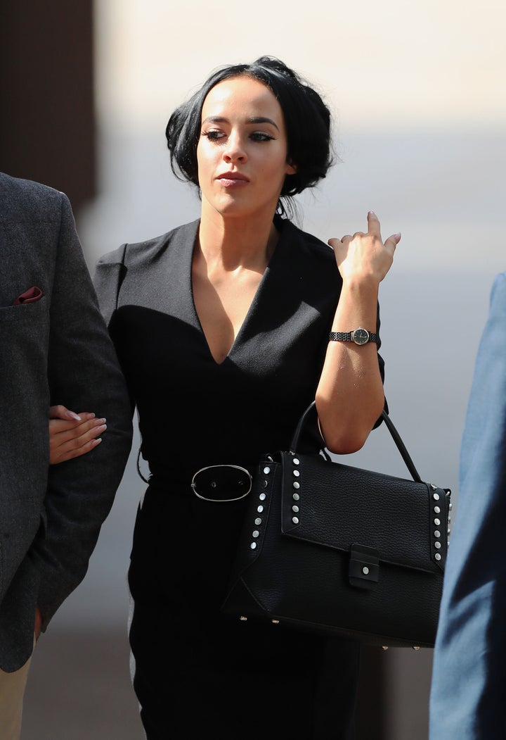 Stephanie is pictured leaving court on Monday (7 August)