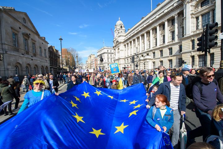 Protesters will march on the Tory conference in Manchester in October (March through central London in March pictured)