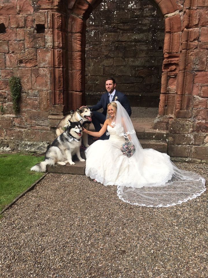 The couple chose Abbey House Hotel because it allowed their furry friends.