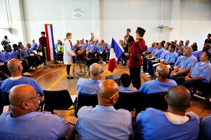 The San Diego’s Old Globe Theater performs the Shakespearian classic play “All’s Well That Ends Well” to inmates at the Centinela State Prison on Thursday, November 6, 2014 