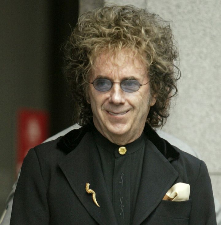 Record producer Phil Spector during a 2004 news conference outside Superior Court in Los Angeles.