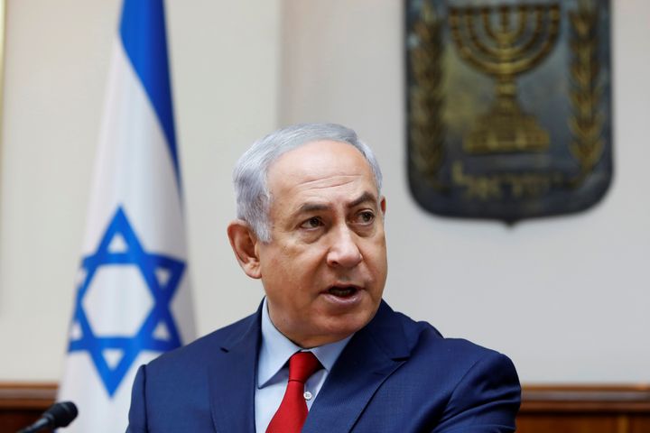 Israeli Prime Minister Benjamin Netanyahu speaks during the weekly cabinet meeting at his office in Jerusalem August 6, 2017.
