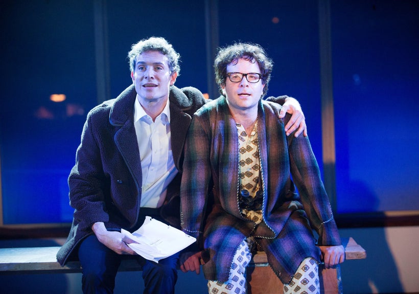 Mark Umbers and Damian Humbley in the London production of <em>Merrily We Roll Along.</em>