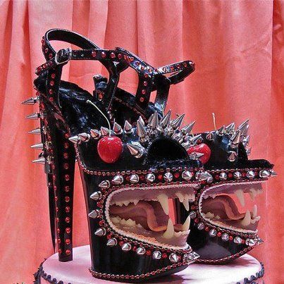 A pair of vagina dentata vampire shoes 