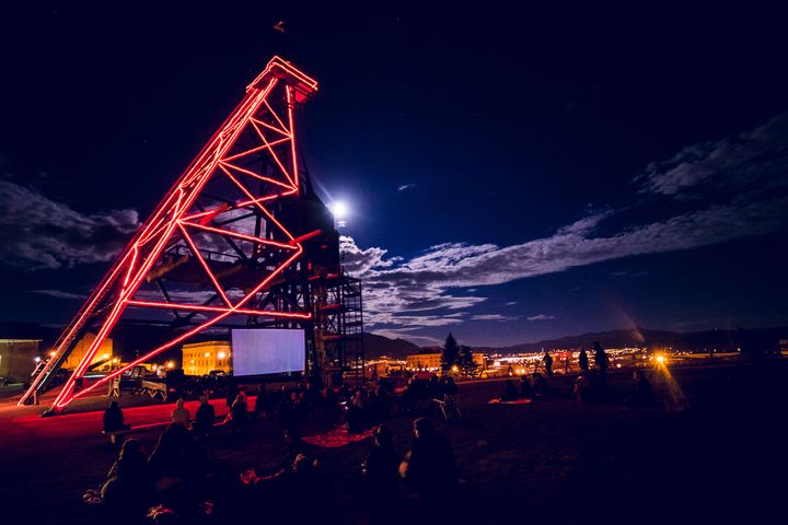 <p>The Iconic Original Headframe at the opening Night of 2016 Film Fest</p>