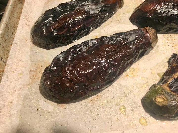 Finish the eggplants in the oven unless you’re cooking them on an outdoor grill