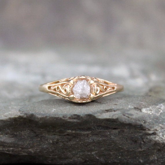 17 Raw Stone Engagement Rings That Will Appeal To The Offbeat Bride
