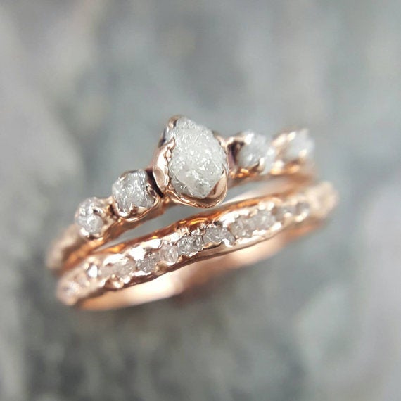 17 Raw Stone Engagement Rings That Will Appeal To The Offbeat