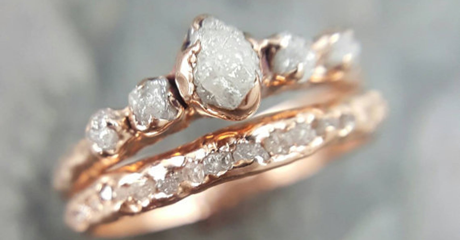 17 Raw Stone Engagement Rings That Will Appeal To The