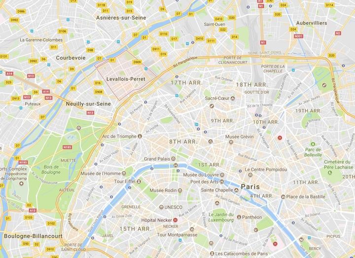 The incident occurred in the north-western Paris suburb of Levallois-Perret