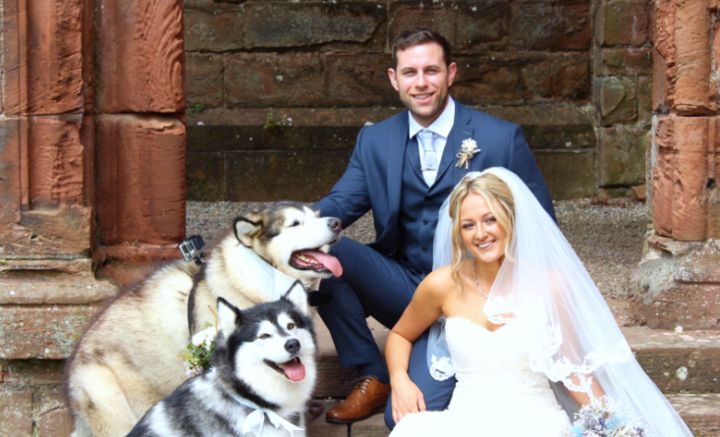 Emma-Leigh and Shane Matthews included their canine maid of honour and best man in “every part” of their wedding day.