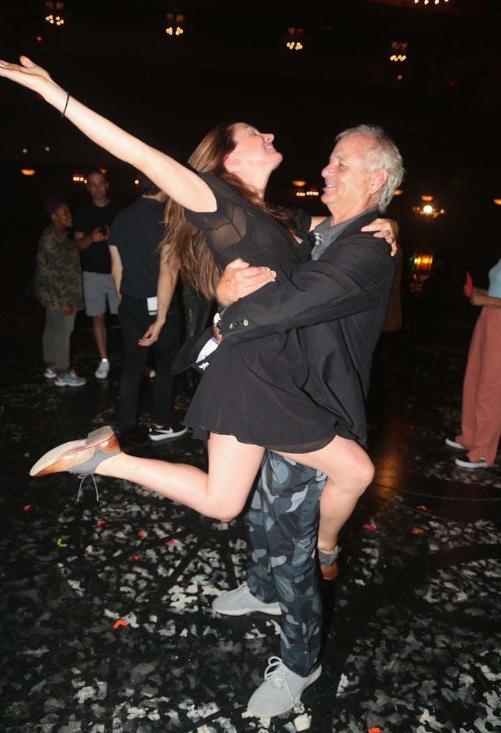 Bill Murray dancing backstage.