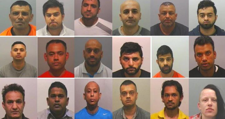The 17 men and one woman were convicted after four trials