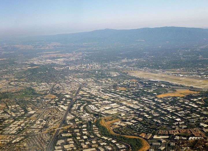Aerial view of Silicon Valley