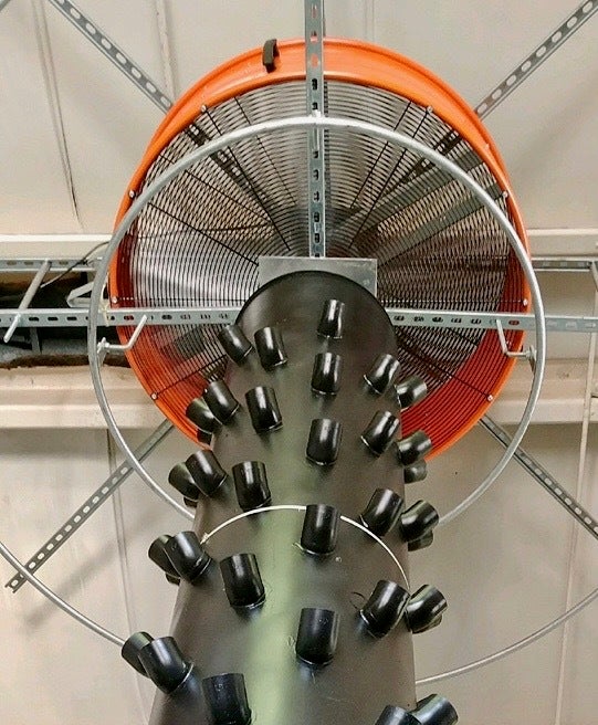 <p> Updated version of the Solaridy’s CropTower(TM), showing the ventilation system.</p>