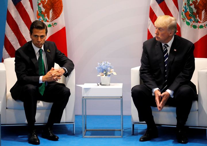 This isn't an uncomfortable looking picture of Presidents Donald Trump and Enrique Pena Nieto.