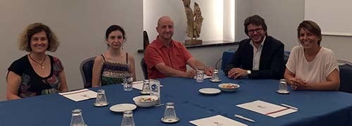 <p><em>Turin Epicurean promoters (L-R) Cecilia Garetto, Lucia Hannau, Marco Giachello, Fabio Borio and Chiara Ferrua Magliani (Abu-Fadil)</em></p>
