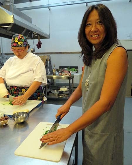 <p><em>Patty Boner, a/k/a </em><a href="https://foodiesneakpeeks.com/" target="_blank" role="link" rel="nofollow" class=" js-entry-link cet-external-link" data-vars-item-name="foodiesneakpeeks.com" data-vars-item-type="text" data-vars-unit-name="598c50ebe4b08a4c247f2891" data-vars-unit-type="buzz_body" data-vars-target-content-id="https://foodiesneakpeeks.com/" data-vars-target-content-type="url" data-vars-type="web_external_link" data-vars-subunit-name="article_body" data-vars-subunit-type="component" data-vars-position-in-subunit="7">foodiesneakpeeks.com</a><em>, in cooking class with chef Margherita Frari (courtesy Hannau)</em></p>