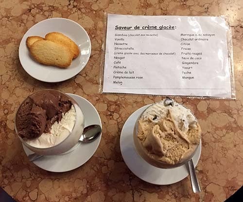 <p><em>Mouth-watering gelati with langue de chat cookies (Abu-Fadil)</em></p>
