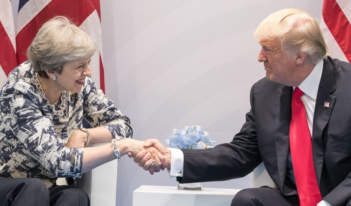 Donald Trump said the US and the UK would secure a deal 'very, very quickly' after he met Theresa May at the G20 summit in Hamburg