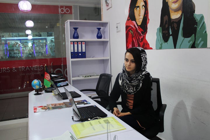 The employees of the Banoo travel agency are women, as are many of their customers.