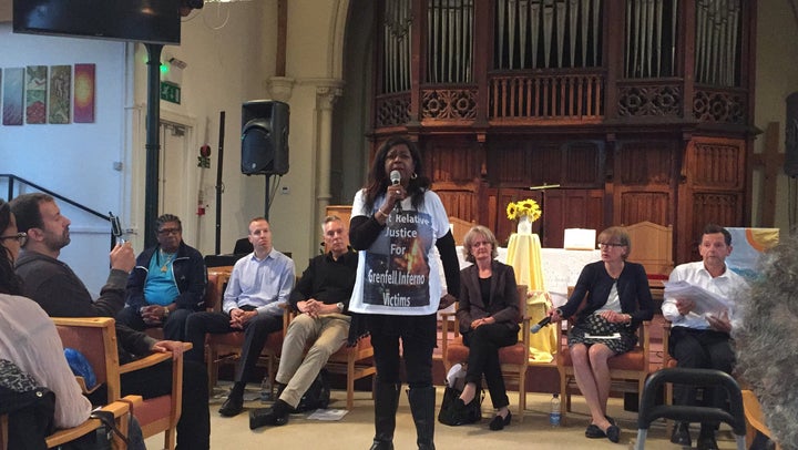 Clarrie Mendy at a meeting of the Grenfell Response Team in August