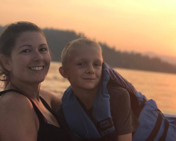 Ryan and Stefanie enjoying the last sunset on the lake of vacation 2017.