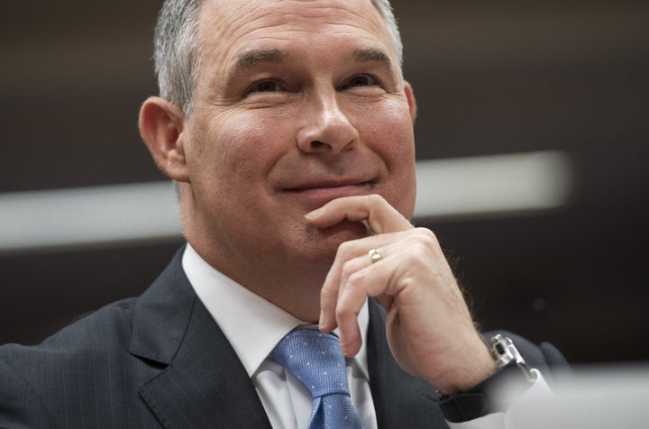 Scott Pruitt <a href="https://www.huffpost.com/entry/scott-pruitt-environmental-protection-agency_n_5878ad15e4b0b3c7a7b0c29c" data-beacon="{"p":{"lnid":"who sued the EPA over a dozen times","mpid":6,"plid":"http://www.huffingtonpost.com/entry/scott-pruitt-environmental-protection-agency_us_5878ad15e4b0b3c7a7b0c29c"}}" data-beacon-parsed="true" role="link" class=" js-entry-link cet-internal-link" data-vars-item-name="sued the EPA over a dozen times" data-vars-item-type="text" data-vars-unit-name="598b1c67e4b0a66b8bb05ae0" data-vars-unit-type="buzz_body" data-vars-target-content-id="https://www.huffpost.com/entry/scott-pruitt-environmental-protection-agency_n_5878ad15e4b0b3c7a7b0c29c" data-vars-target-content-type="buzz" data-vars-type="web_internal_link" data-vars-subunit-name="article_body" data-vars-subunit-type="component" data-vars-position-in-subunit="21">sued the EPA over a dozen times</a> before becoming its administrator in February.