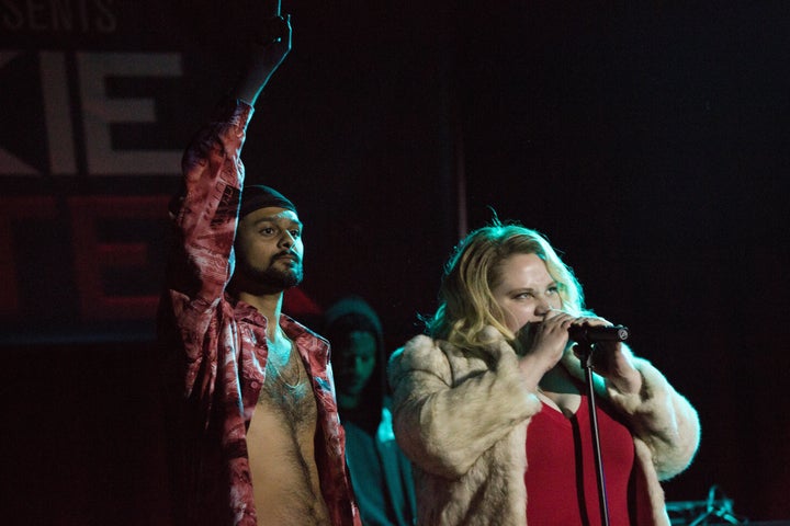 Siddharth Dhananjay and Danielle Macdonald star in a scene from "Patti Cake$."