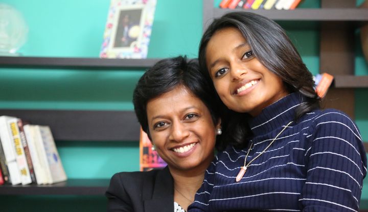 Dr. Sharmila, featured in the film, with her daughter Ashlie at her office at SEHPL. Chennai, India.