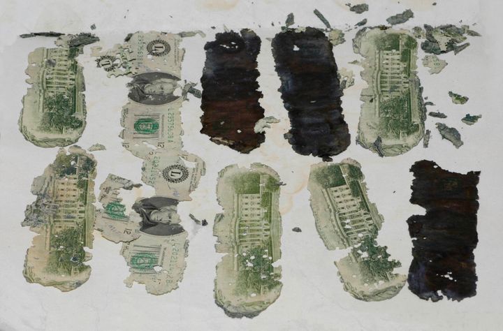 Some of the stolen $20 bills taken by a hijacker calling himself DB Cooper found in Oregon, by a young boy in 1980