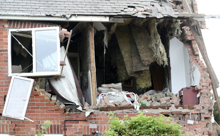 The aftermath of an explosion at a house in Rosslyn Avenue in Sunderland