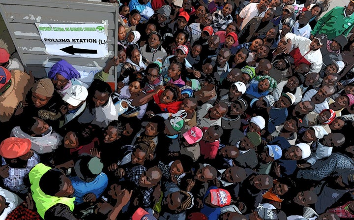 Kenyans line up to vote at a polling station in Nairobi this week.