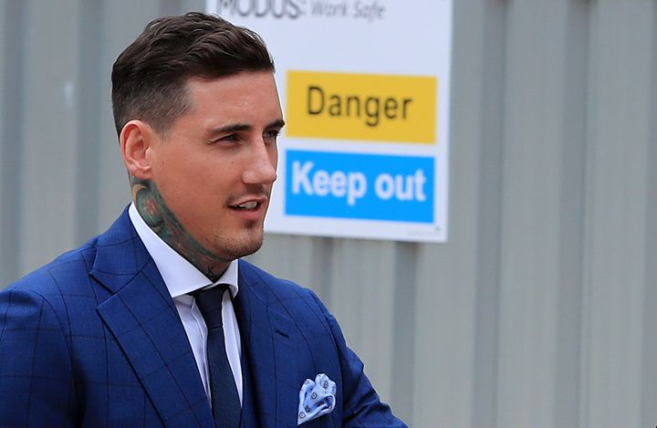 Jeremy McConnell arriving at Liverpool Magistrates Court