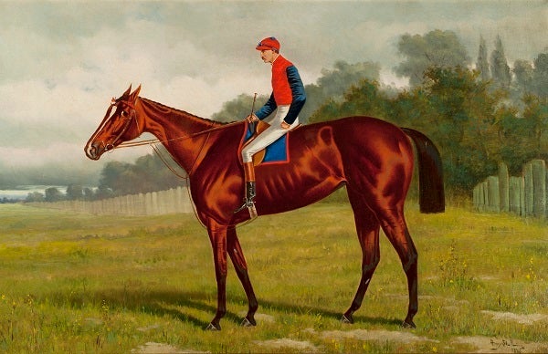 Henry Stull (American, 1851-1913), ‘<strong><em>Thora with Edward ‘Snapper’ Garrison Up</em></strong>’, Oil on canvas, 18” x