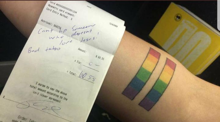 “What was written on my receipt wasn’t right, and I hope nobody else has to read that,” Samantha Heaton said. 