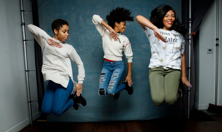 Tayla Solomon, Cori Granger, and Blessin Giraldo, photographed at the 2017 Sundance Film Festival. 